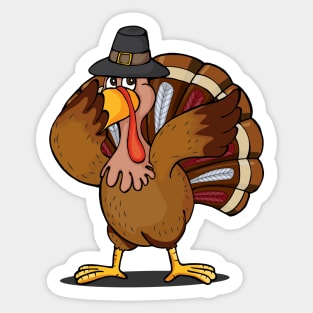 Cute Dabbing Turkey Sticker